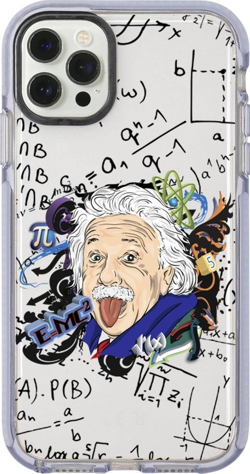 Iphone 12 Pro Max Einstein In Formula Desenli Candy Bumper Silikonlu Telefon Kılıfı