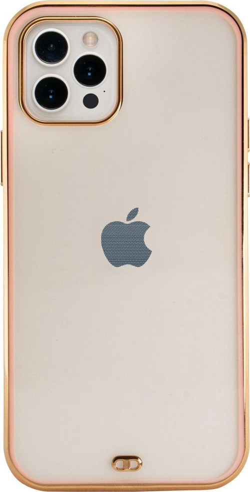 Iphone 12 Pro Premium Electrolize Silikonlu Pembe Telefon Kılıfı