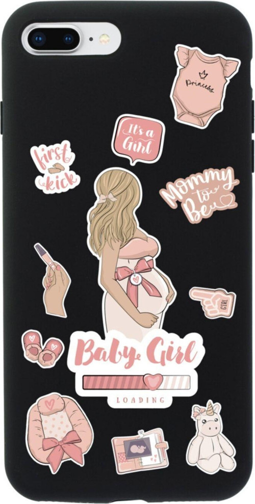 İphone 8 Plus Baby Girl Tasarımlı Siyah Telefon Kılıfı