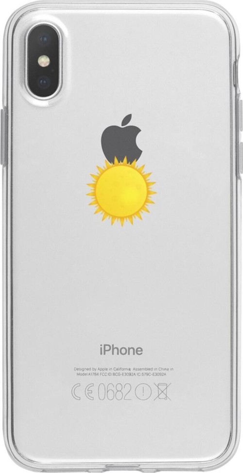 İphone Xs Mx Sun Tasarımlı Şeffaf Telefon Kılıfı