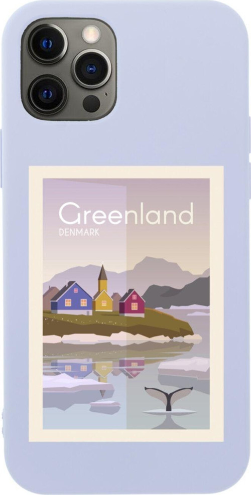 Iphone 12 Pro Denmark Greenland Tasarımlı Lila Telefon Kılıfı