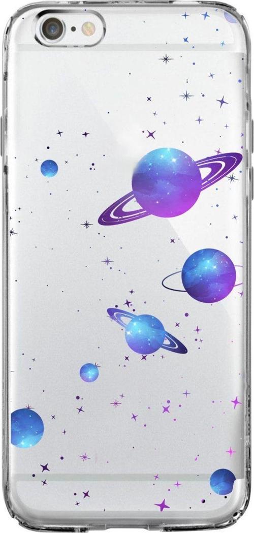İphone 6 Plus Galaxy And Stars Lens Korumalı Şeffaf Telefon Kılıfı