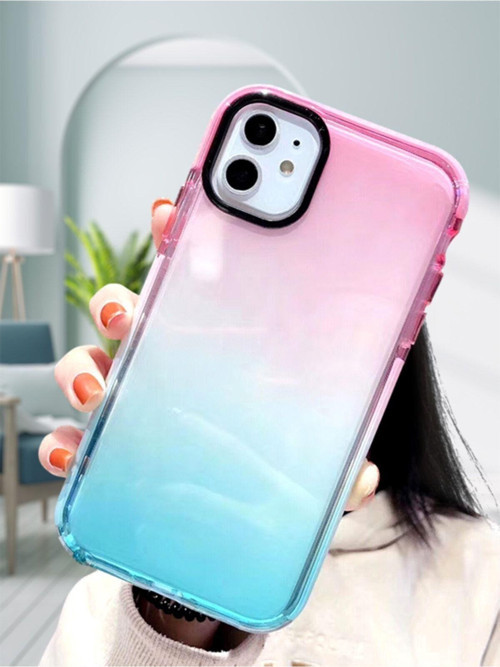 İphone 12 Premium Rainbow Renkli Silikonlu Telefon Kılıfı Mchzr
