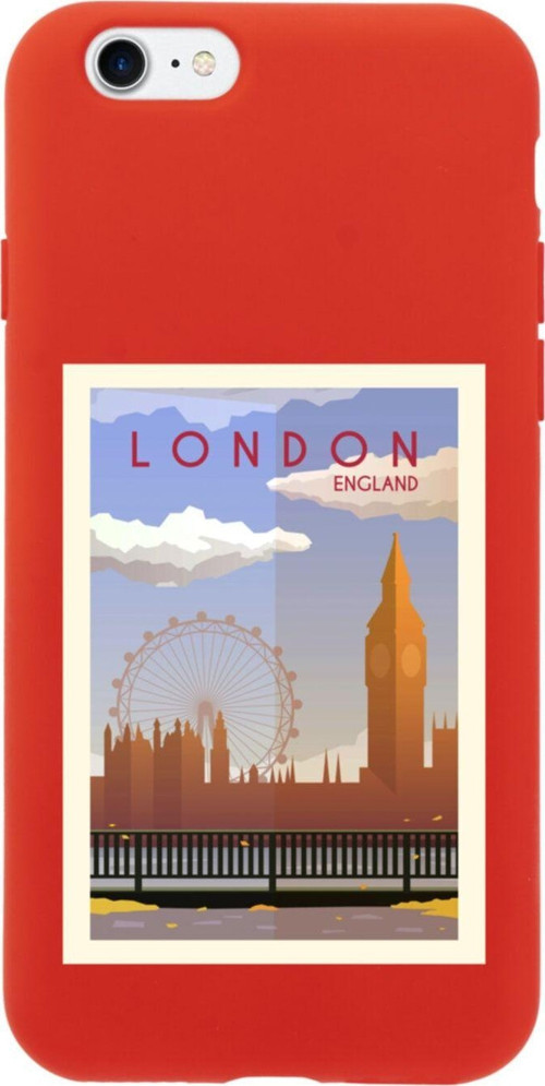 İphone 7 London Tasarımlı Kırmızı Telefon Kılıfı