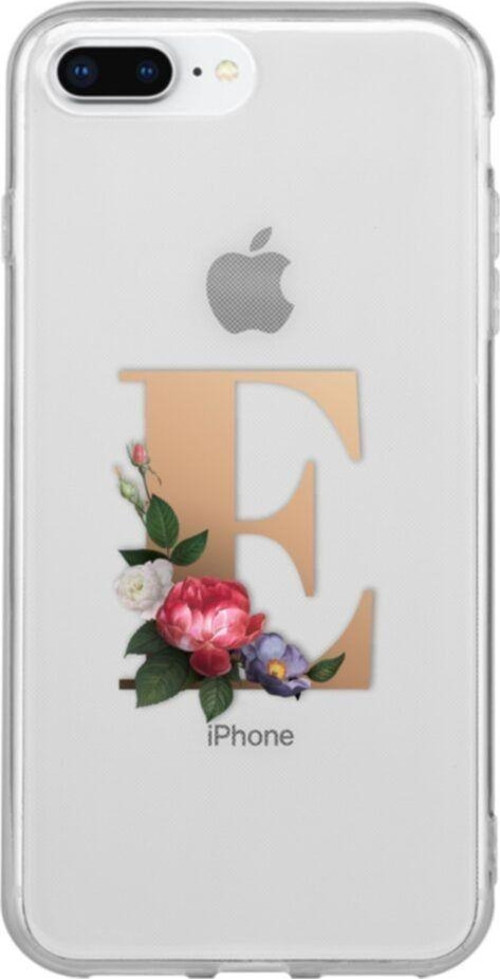 İphone 7 Plus E Harfi Desenli Şeffaf Telefon Kılıfı