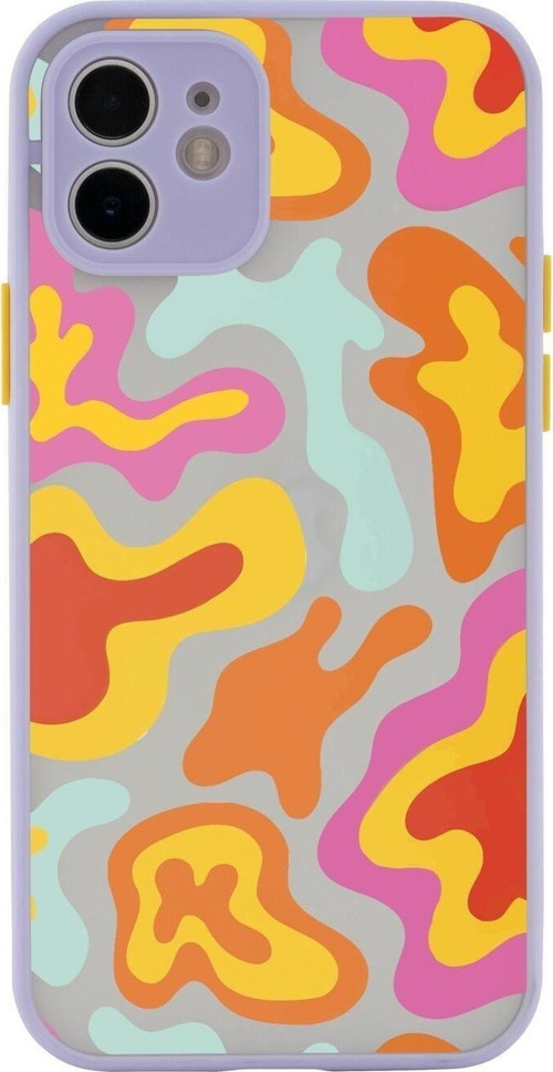 İphone 11 Buzlu Lüx Uyumlu Colourful Wave Tasarımlı Telefon Kılıfı