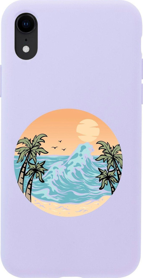 İphone Xr Summer Beach Tasarımlı Lila Telefon Kılıfı