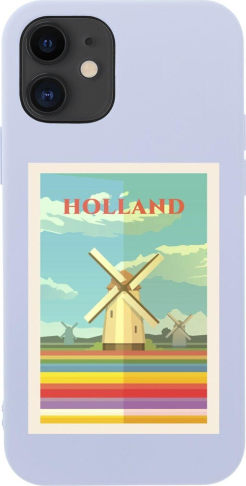 İphone 12 Holland Tasarımlı Lila Telefon Kılıfı