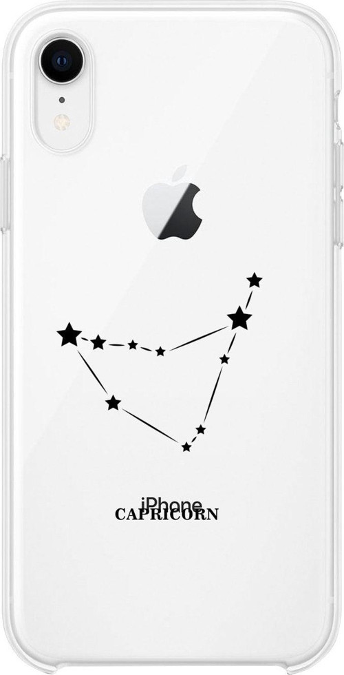 İphone Xr Terazi Yıldız Desenli Şeffaf Telefon Kılıfı