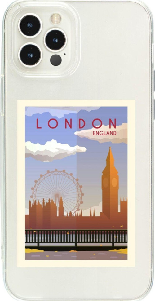 Iphone 12 Pro London England Şeffaf Telefon Kılıfı