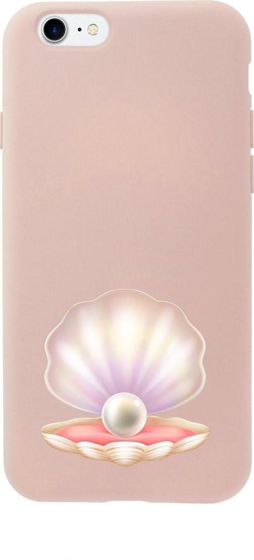 İphone Se Incili Deniz Kabuğu Tasarımlı Pembe Telefon Kılıfı