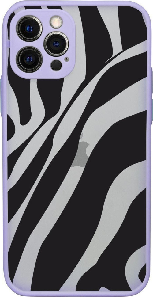 Iphone 12 Pro Uyumlu Kamera Lens Korumalı Zebra Desenli Lüx Telefon Kılıfı