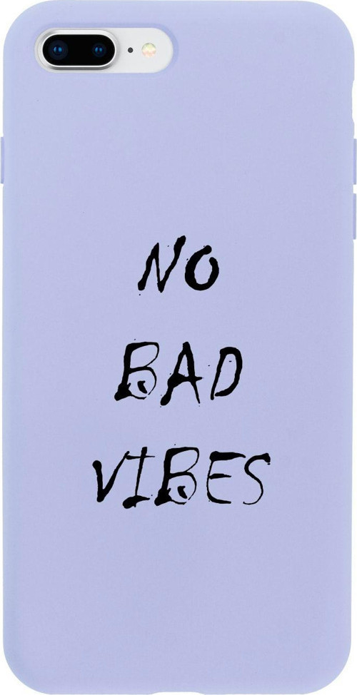 İphone 7 Plus No Bad Vibes Tasarımlı Lila Telefon Kılıfı