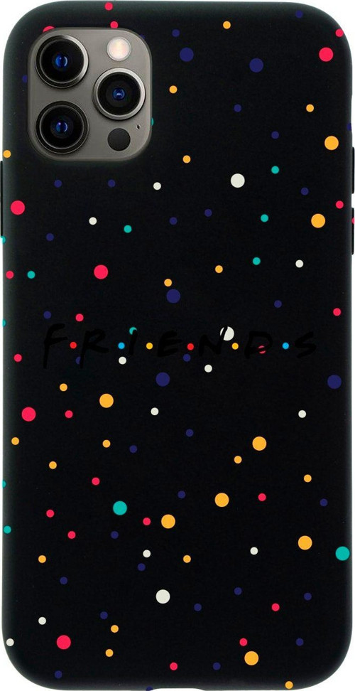Iphone 12 Pro Max Friends Tasarımlı Siyah Telefon Kılıfı