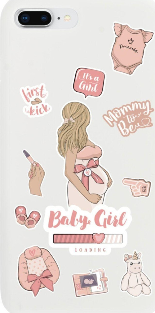 İphone 8 Plus Baby Girl Tasarımlı Beyaz Telefon Kılıfı
