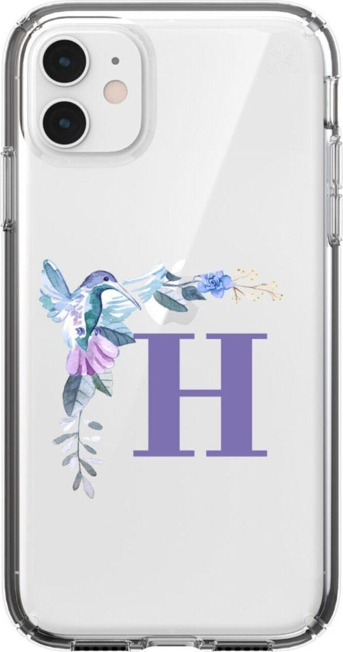 Mavi Kuş H Harfli Iphone 11 Şeffaf Kılıf