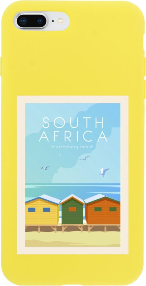 İphone 8 Plus South Africa Tasarımlı Sarı Telefon Kılıfı