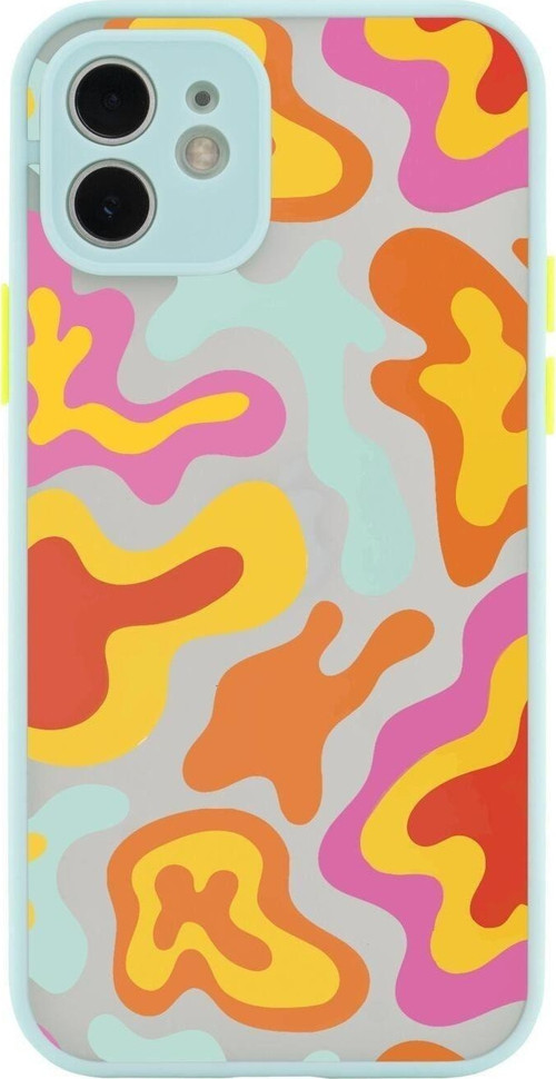 İphone 11 Buzlu Lüx Uyumlu Colourful Wave Tasarımlı Telefon Kılıfı