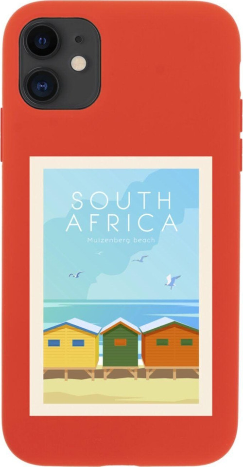 Iphone 11 South Africa Tasarımlı Kırmızı Telefon Kılıfı