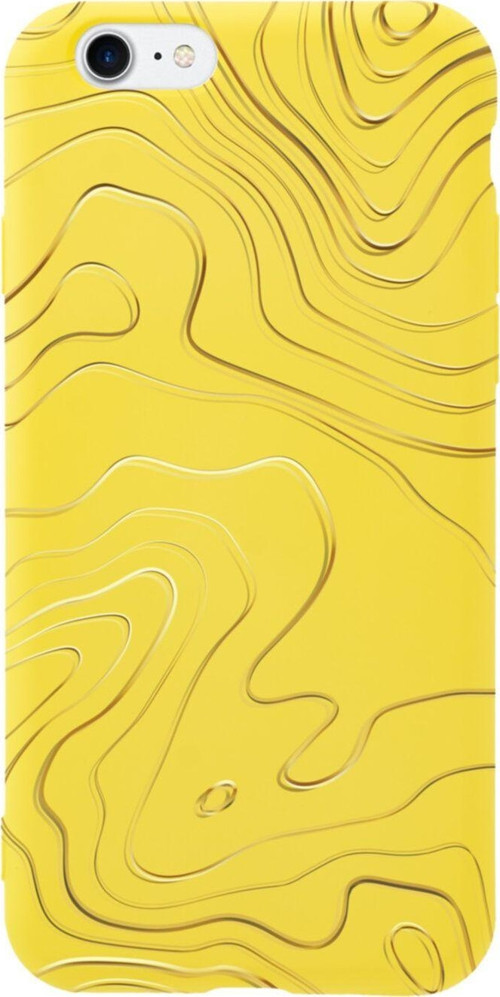 İphone Se Golden Line Tasarımlı Sarı Telefon Kılıfı