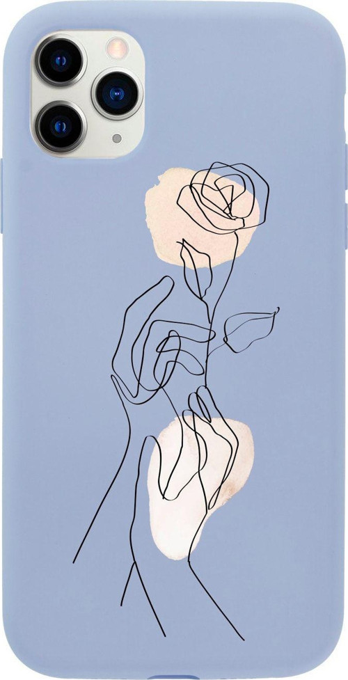 Iphone 11 Pro Hands Holding Roses Tasarımlı Lila Telefon Kılıfı