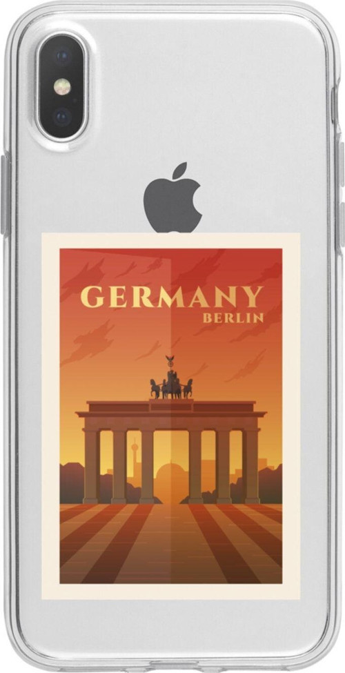 İphone X Germany Berlin Şeffaf Telefon Kılıfı