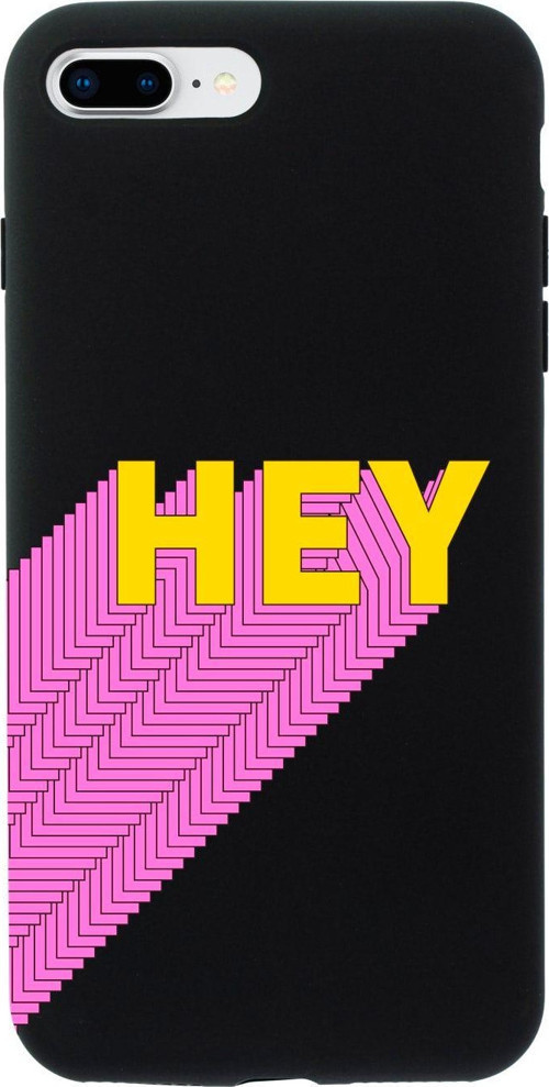 İphone 8 Plus Hey Tasarımlı Siyah Telefon Kılıfı