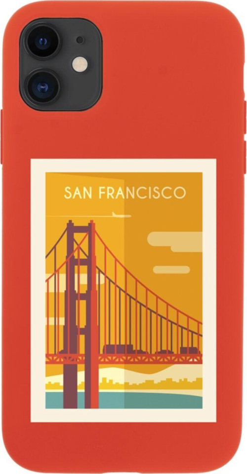 Iphone 11 San Francisco Tasarımlı Kırmızı Telefon Kılıfı