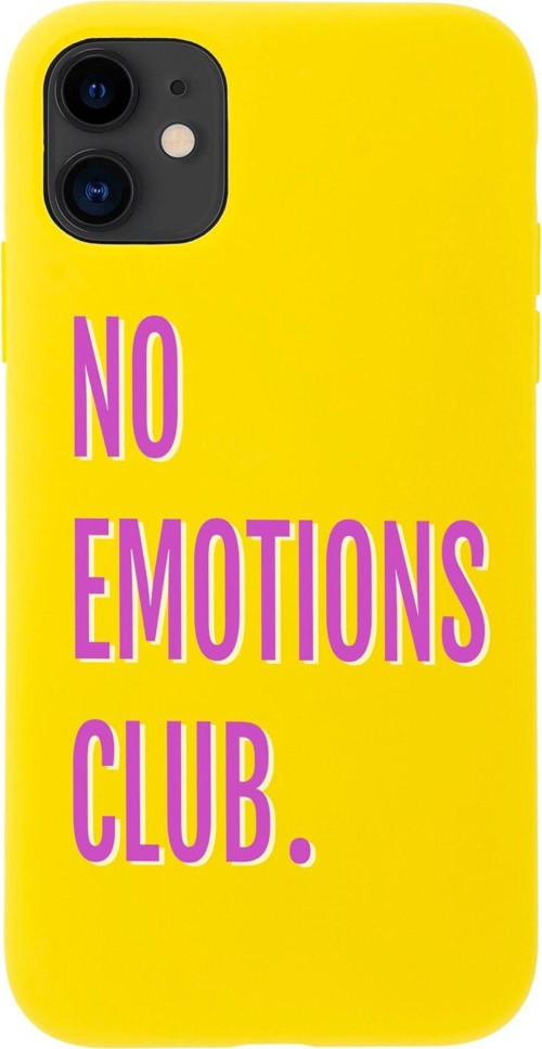 Iphone 11 No Emotions Club Tasarımlı Sarı Telefon Kılıfı
