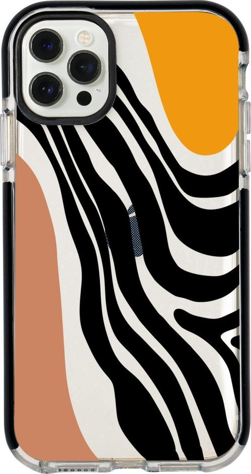Iphone 12 Pro Modern Art Desenli Candy Bumper Silikonlu Telefon Kılıfı