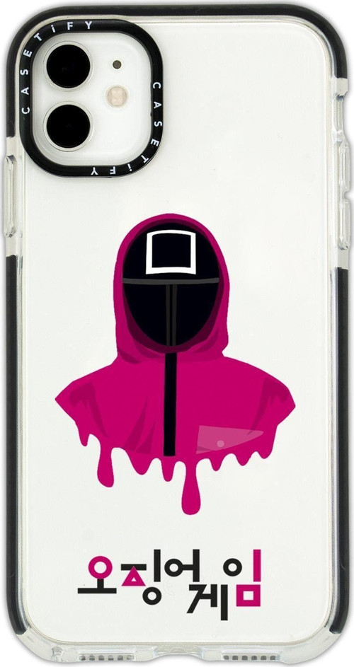 İphone 12 Casetify Squid Game Desenli Anti Shock Premium Silikonlu Siyah Kenar Detaylı Telefon Kılıf
