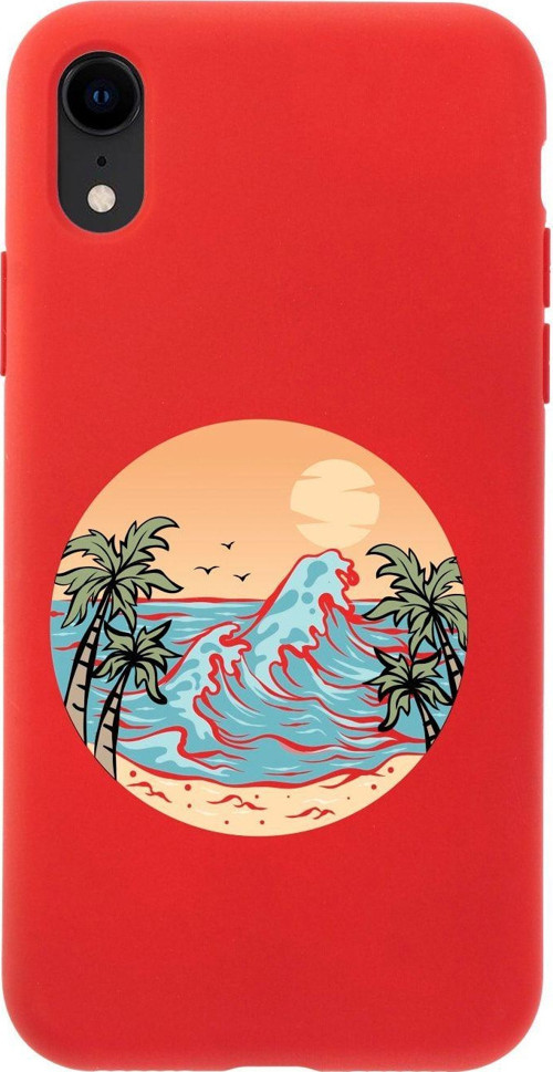 İphone Xr Summer Beach Tasarımlı Kırmızı Telefon Kılıfı