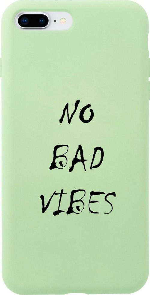 İphone 7 Plus No Bad Vibes Tasarımlı Yeşil Telefon Kılıfı