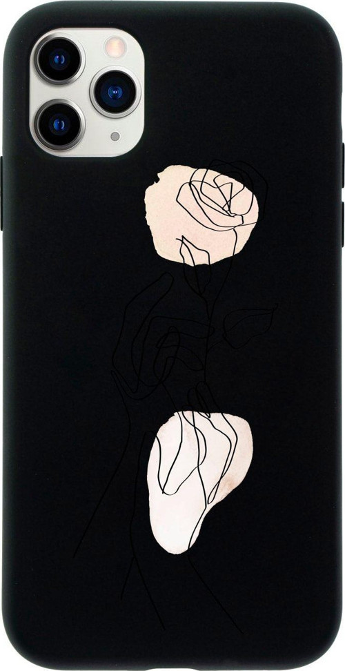 Iphone 11 Pro Hands Holding Roses Tasarımlı Siyah Telefon Kılıfı