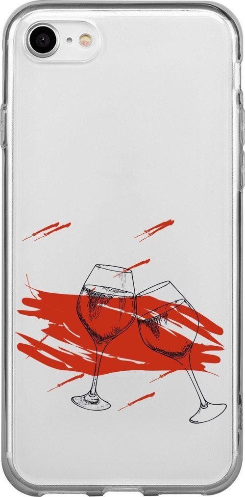 İphone 7 Spilled Wine Premium Şeffaf Silikon Kılıf