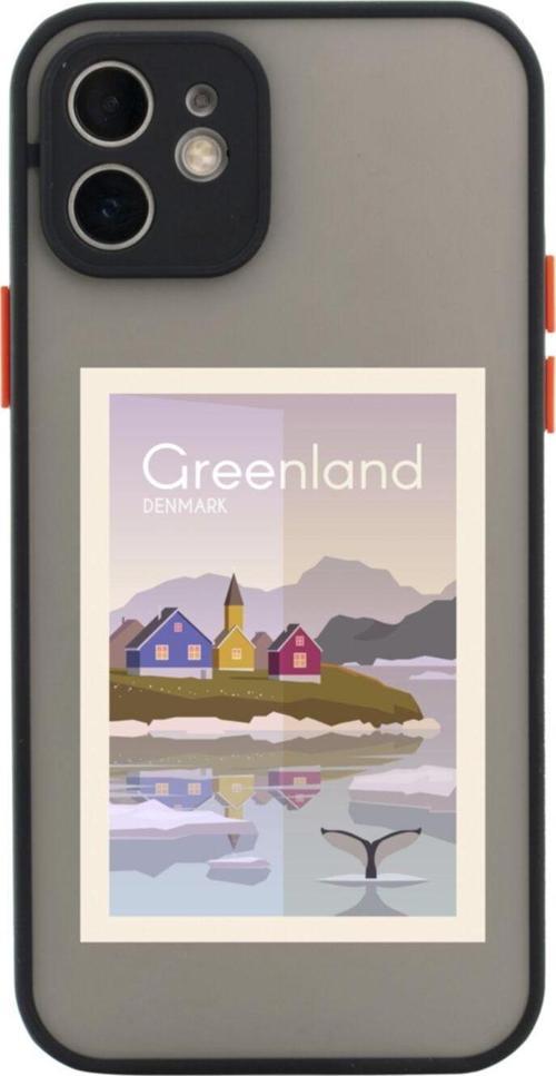 Iphone 11 Lüx Kamera Lens Korumalı Greenland Denmark Siyah Telefon Kılıfı