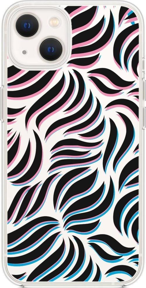 İphone 15 Plus Uyumlu Color Wave Desenli Premium Şeffaf Silikon Kılıf