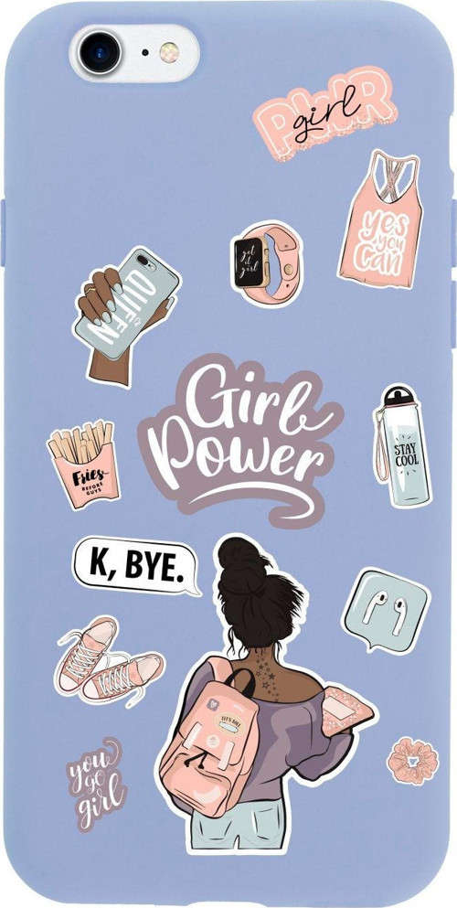İphone 8 Girl Power Tasarımlı Lila Telefon Kılıfı
