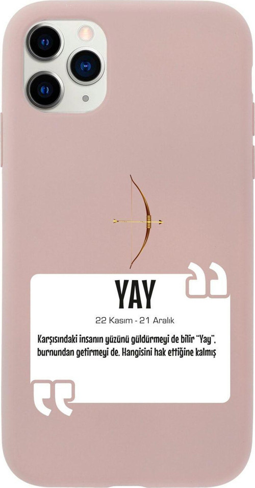 Iphone 11 Pro Yay Burcu Tasarımlı Pembe Telefon Kılıfı