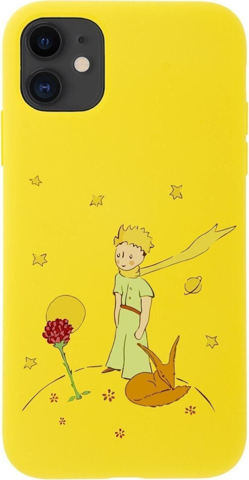 Iphone 11 Le Petit Prince Tasarımlı Sarı Telefon Kılıfı