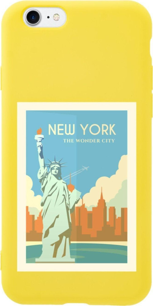 İphone 8 New York Tasarımlı Sarı Telefon Kılıfı