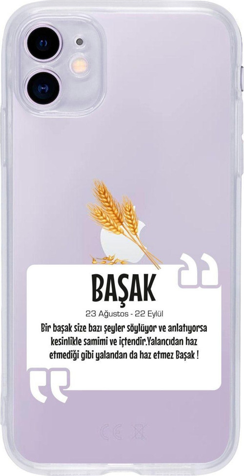 Iphone 11 Başak Yıldız Desenli Şeffaf Telefon Kılıfı