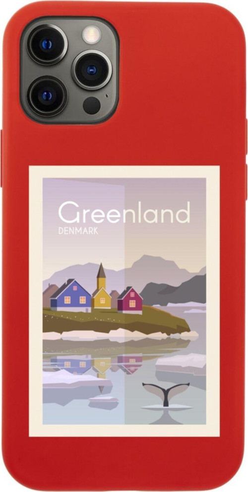 Iphone 12 Pro Denmark Greenland Tasarımlı Kırmızı Telefon Kılıfı