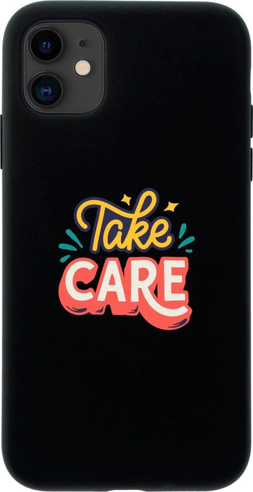 Iphone 11 Dikkatli Ol Tasarımlı Siyah Telefon Kılıfı