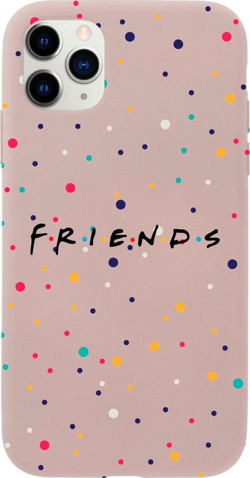Iphone 11 Pro Max Friends Tasarımlı Pembe Telefon Kılıfı