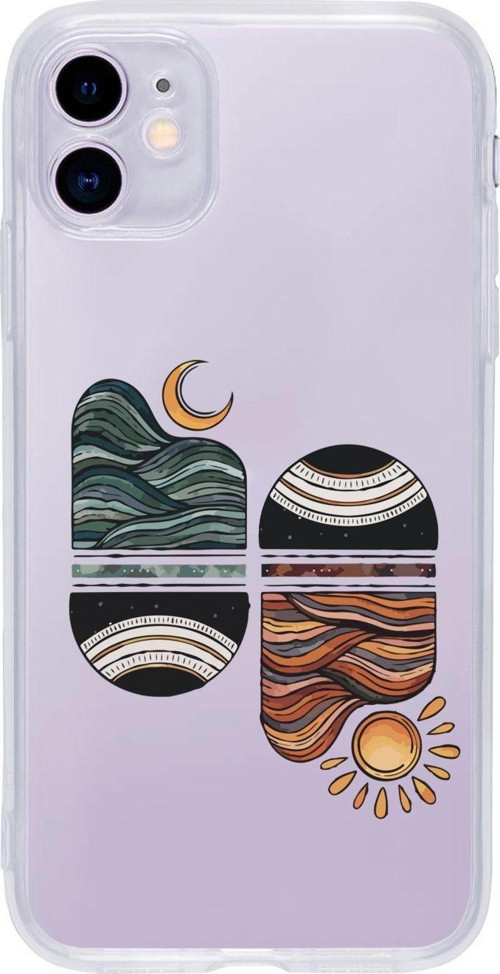 Iphone 11 Uyumlu Sunset Wave Premium Şeffaf Telefon Kılıfı