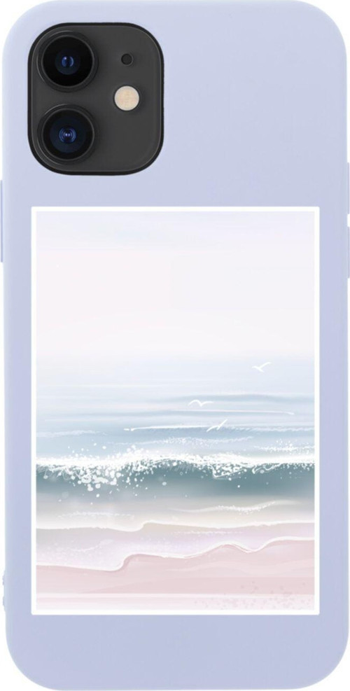 İphone 12 Wave Tasarımlı Lila Telefon Kılıfı