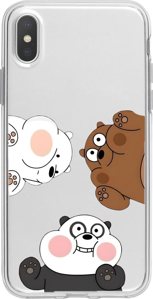 İphone Xs Max Uyumlu Cute Animals Desenli Premium Şeffaf Silikon Kılıf