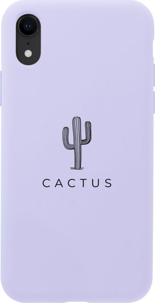 İphone Xr Cactus Tasarımlı Lila Telefon Kılıfı