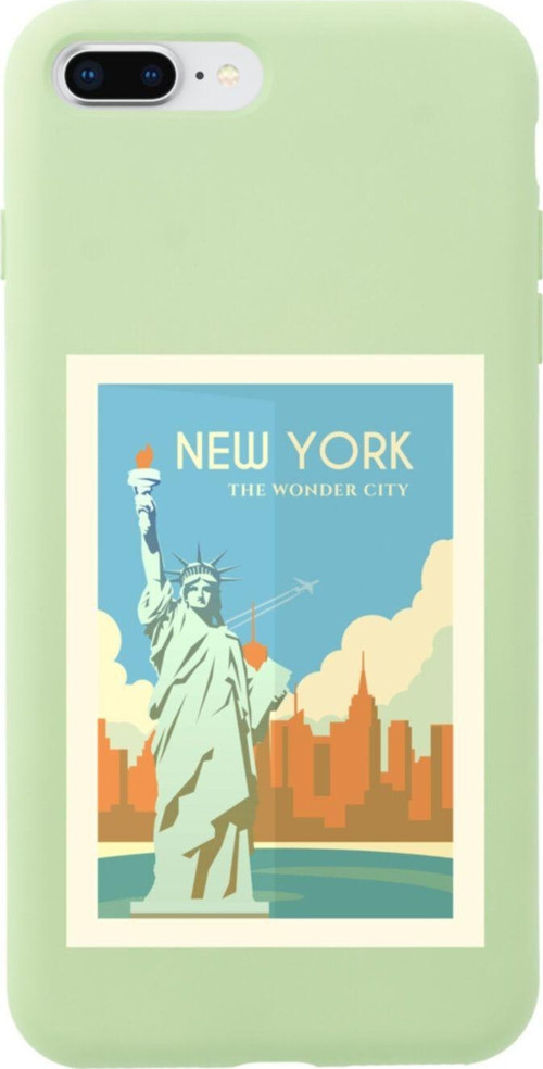 İphone 7 Plus New York Tasarımlı Yeşil Telefon Kılıfı